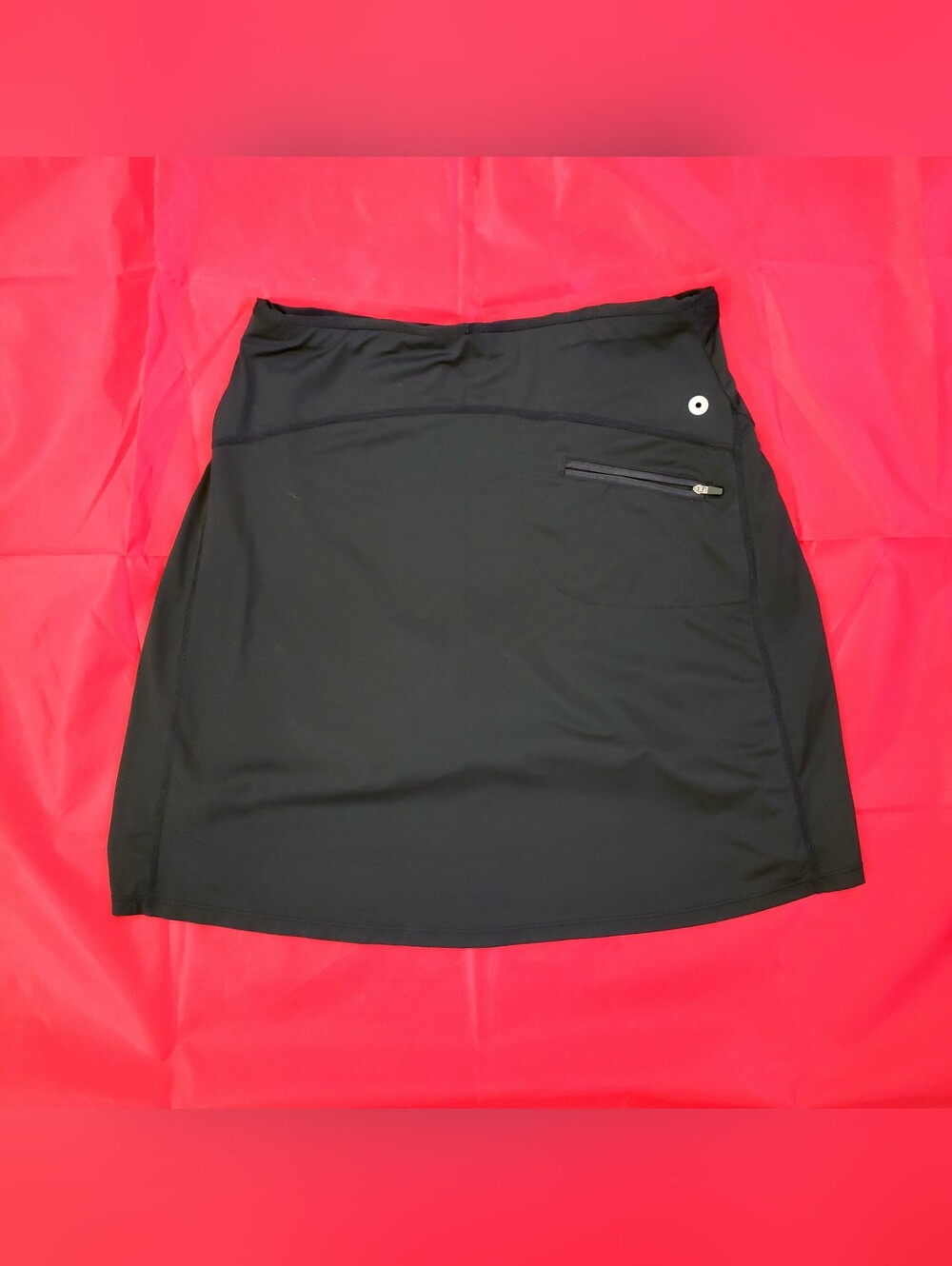 Women's Black Active Skort with Zip Pocket